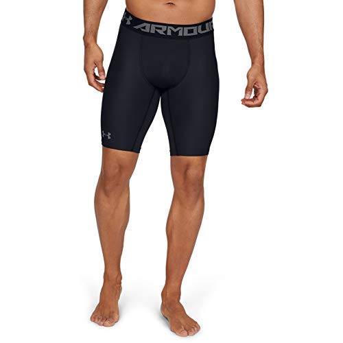 Under Armour Men's HeatGear Armour 2.0 9-inch Compression Shorts , Black (001)/Graphite , Large