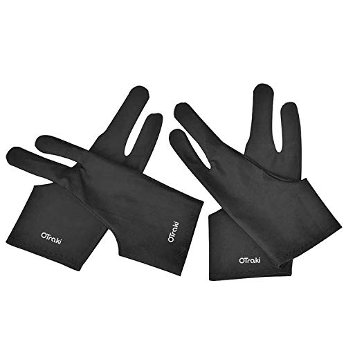 OTraki 4pcs Two Finger Artist Gloves Anti Smudge Graphic Drawing Glove for Tablet Pad Monitor Painting, Paper Sketching, Universal for Left and Right Hand - 3.54 x 8.46 inch