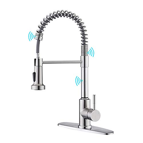 Touchless Kitchen Faucet with Pull Down Sprayer, ARRISEA Touch on Activation Kitchen Sink Faucets with Pull Down Sprayer, Brushed Nickel Smart Sink Faucets