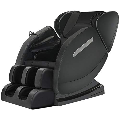 Massage Chair Recliner with Zero Gravity, Full Body Air Pressure, Bluetooth, Heat and Foot Roller Included, Black