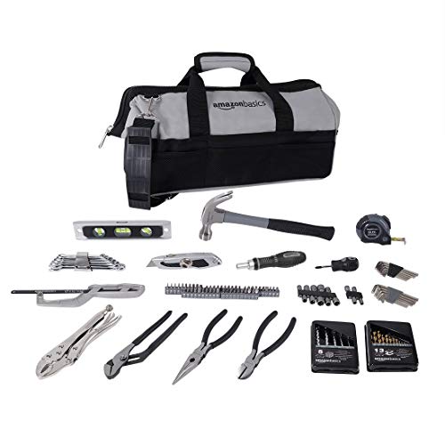 AmazonBasics 115 Piece Home Repair Tool Kit Set With Bag
