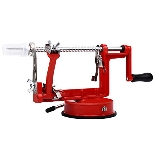 Home4You Apple Peeler Slicer & Corer, Classic Red coating