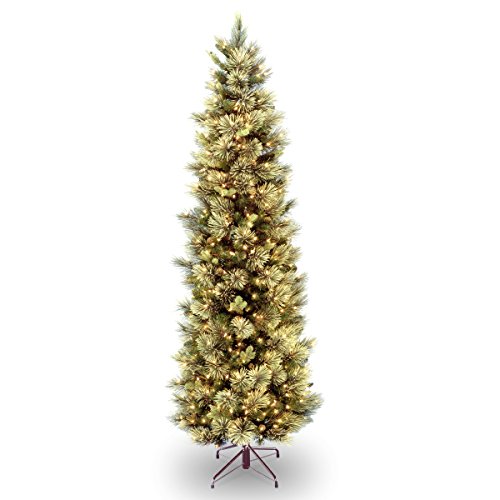 National Tree Company Pre-lit Artificial Christmas Tree | Includes Pre-strung White Lights | Carolina Pine Slim - 6.5 ft