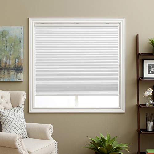 SBARTAR Cellular Shades Cordless Blackout Honeycomb Blinds Fabric Window Shades White(Blackout), 34' W x 36' H