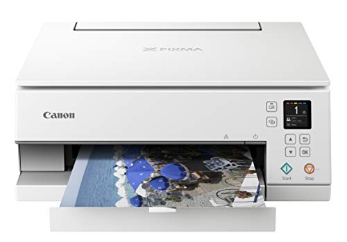 Canon TS6320 All-In-One Wireless Color Printer with Copier, Scanner and Mobile Printing, White, Works with Alexa