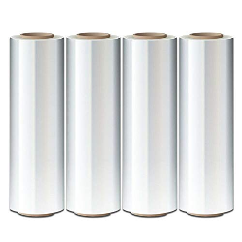 Upkg-4 Rolls Clear Stretch Wrap Industrial Strength 18' x1500ft High Performance Stretch Film Replaces 80 Gauge Low Films, Clear Hand Stretch Wrap