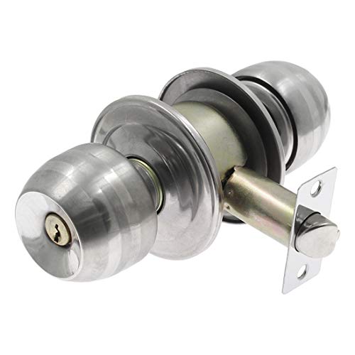 BTMB Ball Door knobs Entry Lock Stainless Steel Keyed Entry Door Lock with 3 Keys(70mm Latch Length)-1pc