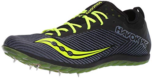 Saucony mens Havok Xc 2 Spike Running Shoe, Black/Citron, 10.5 US