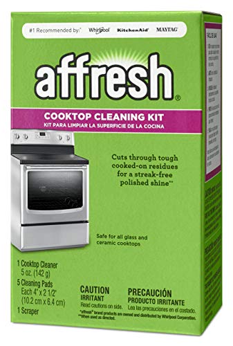 Affresh W11042470 Stove Top Cleaner Kit, 5 oz, 5 Pads, 1 Scraper