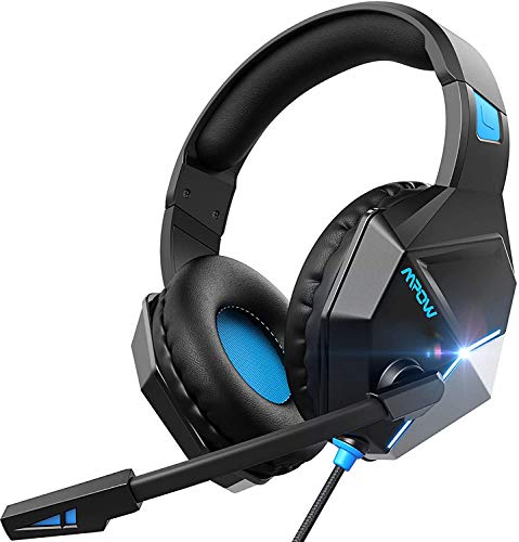 Mpow EG10 Gaming Headset Xbox One Headset PS4 Headset with 3D Surround Sound, Noise Cancelling Mic, 50mm Drivers & LED Light, Compatible with PC, PS4, Xbox One(2019 Edition)