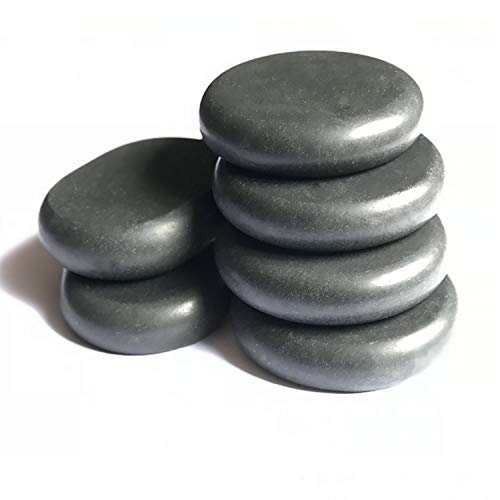 Hot Stones - 6 Large Essential Massage Stones Set (3.15in) for Professional or Home spa, Relaxing, Healing, Pain Relief by ActiveBliss