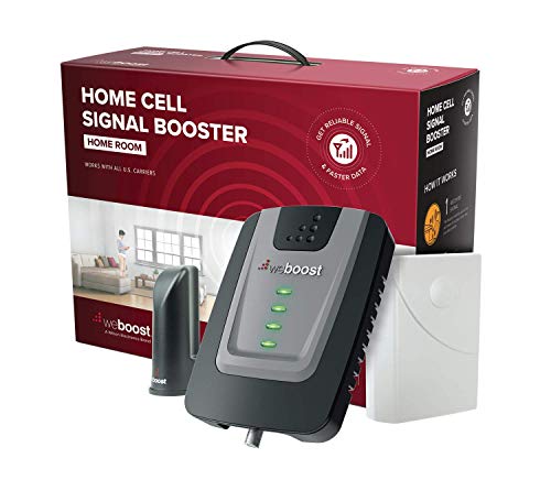 weBoost Home Room (472120) Cell Phone Signal Booster Kit | Up to 1,500 sq ft | All U.S. Carriers - Verizon, AT&T, T-Mobile, Sprint & More | FCC Approved,Black, Grey, Red