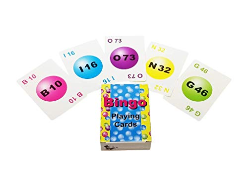 MR CHIPS Professional Plastic Coated Bingo Playing Cards - 75 Deck of Cards - Colorful