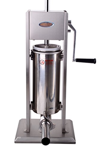 Hakka 11 Lb/5 L Sausage Stuffer 2 Speed Stainless Steel Vertical Sausage Maker