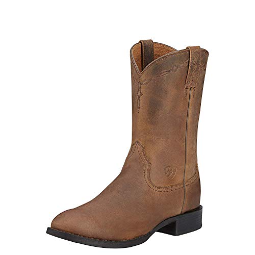 Ariat Men's Heritage Roper Western Cowboy Boot, Distressed Brown, 10.5 D US