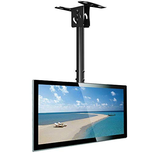 Everstone Full Motion TV Ceiling Mount for 23 to 55' TV Swivel and Tilting Bracket Fit Most Plasma LED LCD Flat Screen and Curved TVs, Up to VESA 400x400mm, HDMI Cable and Level