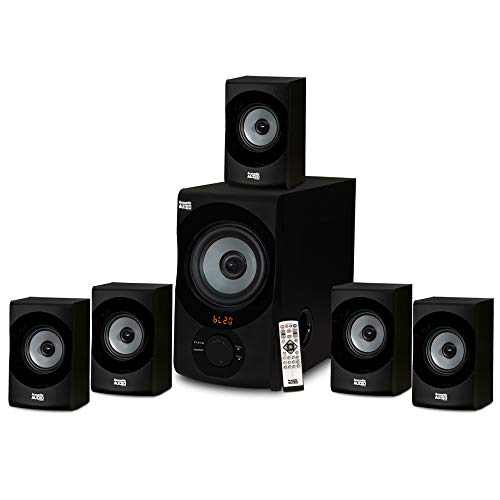 Acoustic Audio AA5172 Home Theater 5.1 Bluetooth Speaker System with USB / SD, Gray
