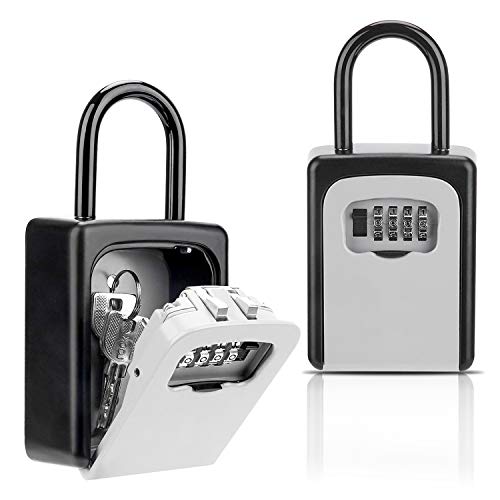 Key Lock Box, Combination Lockbox with Code for House Key Storage, Combo Door Locker