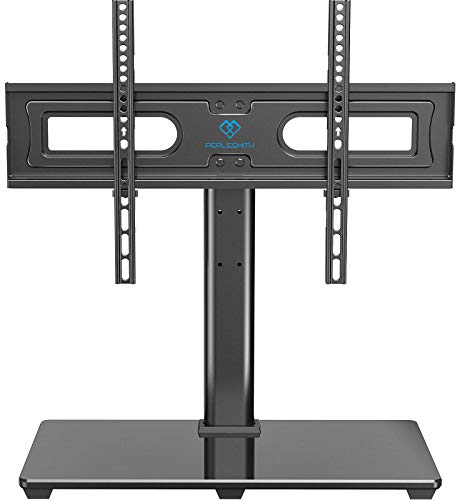 PERLESMITH Universal TV Stand Table Top TV Base for 37 to 70 inch LCD LED OLED 4K Flat Screen TVs - Height Adjustable TV Mount Stand with Tempered Glass Base, VESA 600x400mm, Holds up to 99lbs