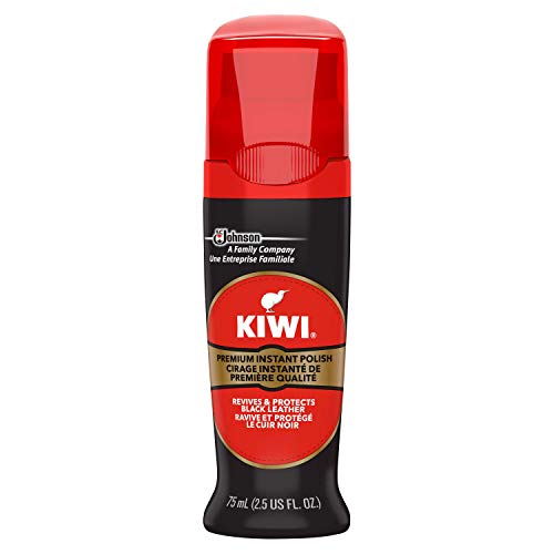 KIWI Instant Shine & Protect Liquid Shoe Polish, Black, 1 Bottle with Sponge Applicator, 2.5 oz