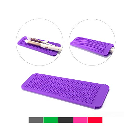 ZAXOP Resistant Silicone Mat Pouch for Flat Iron, Curling Iron,Hot Hair Tools (Purple)