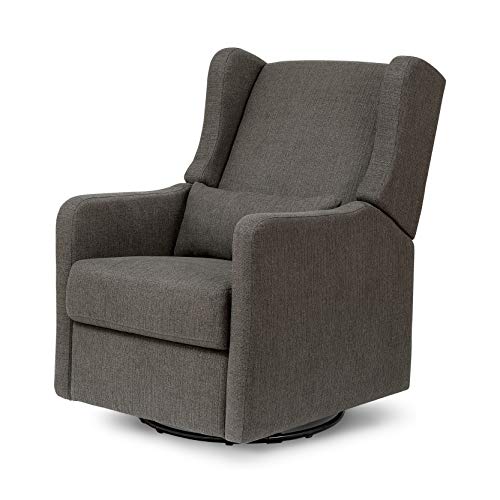 Carter's by Davinci Arlo Recliner and Swivel Glider in Charcoal Linen, Water Repellent, Stain Resistant Fabric, Greenguard Gold