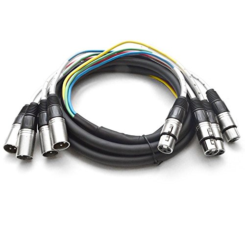 Seismic Audio - 4 Channel XLR Snake Cable - 10 Feet Long - Pro Audio Snake for Live Live, Recording, Studios, and Gigs - Patch, Amp, Mixer, Audio Interface 10'