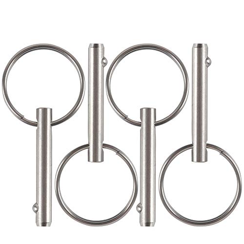 4 Pack Small Quick Release Pin, Diameter 3/16', Usable Length 0.95', Full 316 Stainless Steel, Bimini Top Pin, Marine Hardware