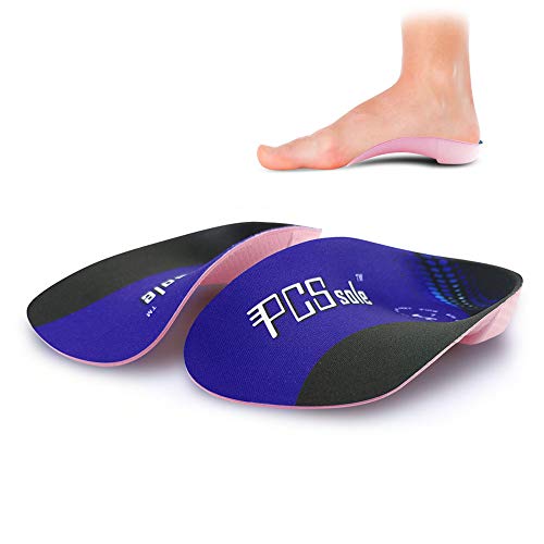 Pcssole’s 3/4 Orthotics Shoe Insoles High Arch Supports Shoe Insoles for Plantar Fasciitis, Flat Feet, Over-Pronation, Relief Heel Spur Pain  (L:Men6.5-8.5/Women7.5-9.5)