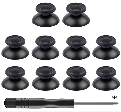 Mekela 5 Pairs Thumbsticks with Cross Screwdriver, Replacement Joystick Thumb Stick for PlayStation 4 PS4 Controller Gamepad （Black）
