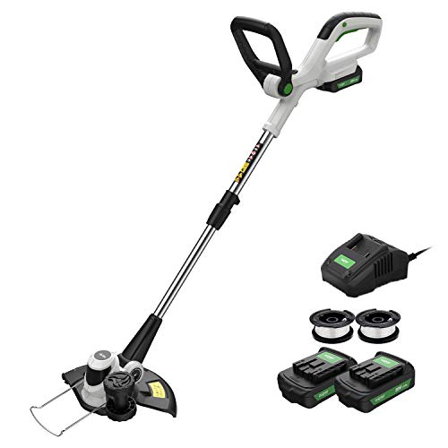 AIPER 20V Max Cordless String Trimmer/Edger with Easy Feed, Detachable Weed Wacker with 2pcs Batteries &1pcs Quick Charger, Weed Trimmer with 2 Spools, Lightweight&Maneuverable