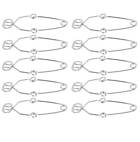 PHAETON 10PCS Spring Steel Test Tube Clip Clamp Labs with Finger Grips Stoddard Laboratory Experiment Testing Holder Tool