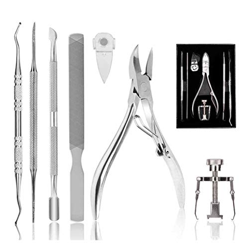 Ingrown Toenail Tool Kit (7PCS), Professional Toe Nail Clipper Set for Ingrown & Thick Nail, Stainless Steel Ingrown Toenail Kit, Surgery Grade Manicure Pedicure Tool By Dualeco