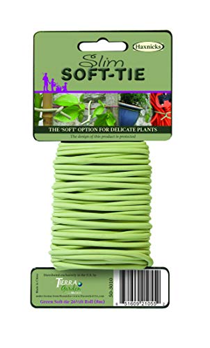 Tierra Garden 50-3010 Haxnicks Slim Soft Tie for Plants & Trees, 26.3', Green