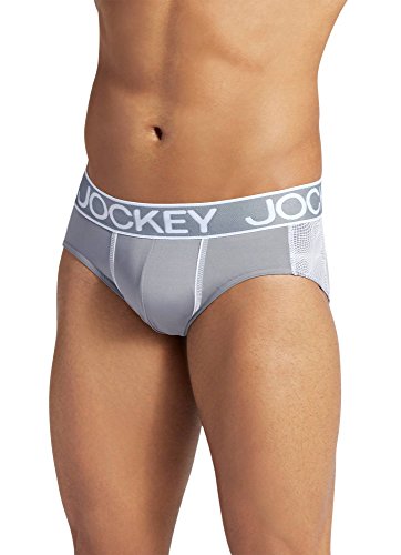Jockey Men's Underwear Sport Stretch Tech Performance Brief, Quicksilver, XL