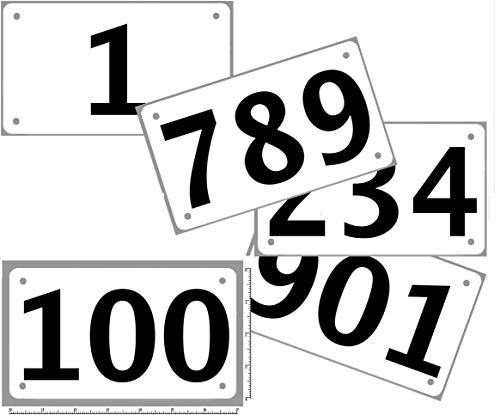 Race Numbers 1-100 Competitor tryout tyvek bib Numbers, Set of 100, (Any 100 from 1-1,000) 4'x7', Industry Standard tyvek tearproof