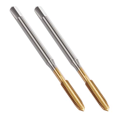 YXQ M3 x 0.5mm Tap Machine Metric Right Hand Thread 3 Straight Flute Taps Taper and Plug (2Pcs)