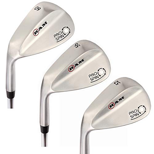 Ram Golf Pro Spin 3 Wedge Set - 52° Gap, 56° Sand, 60° Lob Wedges - Mens Left Hand