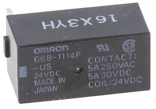 OMRON ELECTRONIC COMPONENTS G6B-1114P-US-DC24 POWER RELAY, SPST-NO, 24VDC, 5A PC BOARD