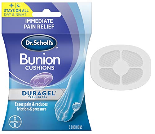 Dr. Scholl's BUNION CUSHION with Duragel Technology, 5ct // Cushioning Protection against Shoe Pressure and Friction that Fits Easily In Any Shoe for Immediate and All-Day Pain Relief