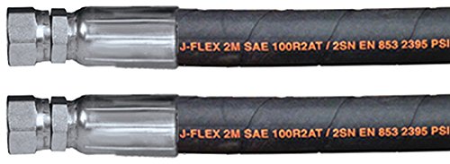 A172-1006-0040 J-Flex 2M 2SN/SAE 100R2AT Hydraulic Hose, 3/8' x 72', 3/8' Female JIC Swivel Couplings, 4800 psi