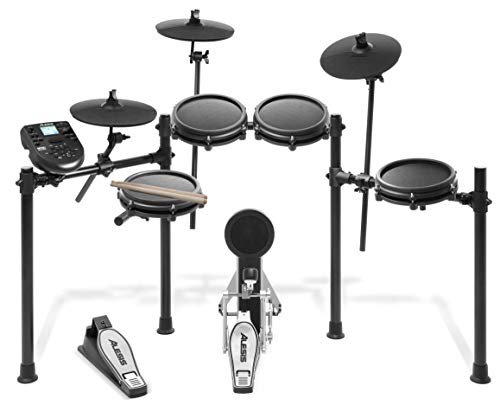 Alesis Drums Nitro Mesh Kit | Eight Piece All Mesh Electronic Drum Kit With Super Solid Aluminum Rack, 385 Sounds, 60 Play Along Tracks, Connection Cables, Drum Sticks & Drum Key Included