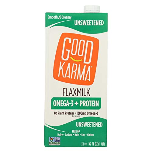 GOOD KARMA, FLAX MILK, PROTEIN, VANILLA, Pack of 6, Size 32 FZ - No Artificial Ingredients Dairy Free Gluten Free Low Sodium Vegan