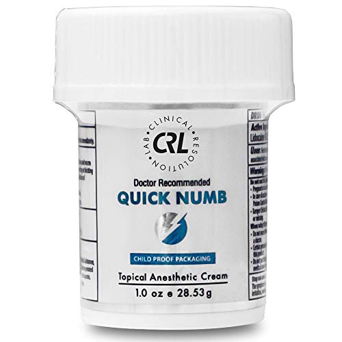 Quick Numb 5% Lidocaine Topical Numbing Cream for Fast Pain Relief, 1 Oz Maximum Strength Deep Penetrating Pain Relief Cream Anesthetic with Aloe Vera, Vitamin E, Lecithin with Child Resistant Cap