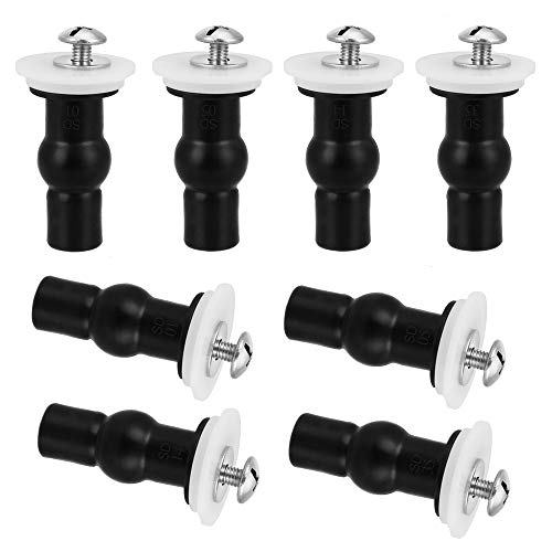 8Pack Toilet Seat Hinges Screws Toilet Seat Fixings Blind Hole Fittings Expanding Rubber Top Fix Nuts Screws 4 Pairs