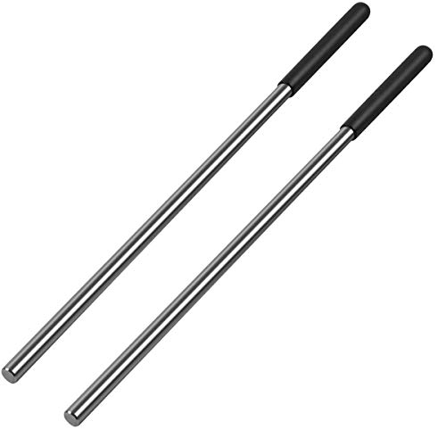 2 Pack 18 Inch Winding Rods for Torsion Springs, 0.5inch Diameter Steel Winding Bars for Adjusting or Replacing Garage Door Tension Springs with Rubber Handle