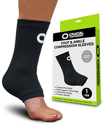 Ankle Brace Compression Sleeve for Men & Women (1 Pair) - BEST Ankle Support Foot Braces for Pain Relief, Injury Recovery, Swelling, Sprain, Achilles Tendon Support, Heel Spur, Plantar Fasciitis Socks