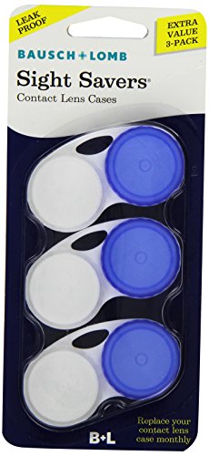 Bausch & Lomb Sight Savers Contact Lens Cases, Colors May Vary 3 Each (Pack of 3)