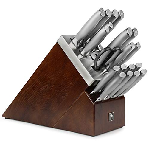 J.A. Henckels International Self-Sharpening Knife Block Set - Forged Stainless Steel Modernist - 20 Piece