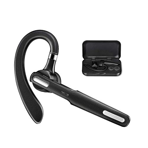 Bluetooth Headset, Wireless Bluetooth Earpiece V4.1 8-10 Hours Talktime Stereo Noise Cancelling Mic, Compatible for iPhone Android Cell Phones Driving/Business/Office (Black)